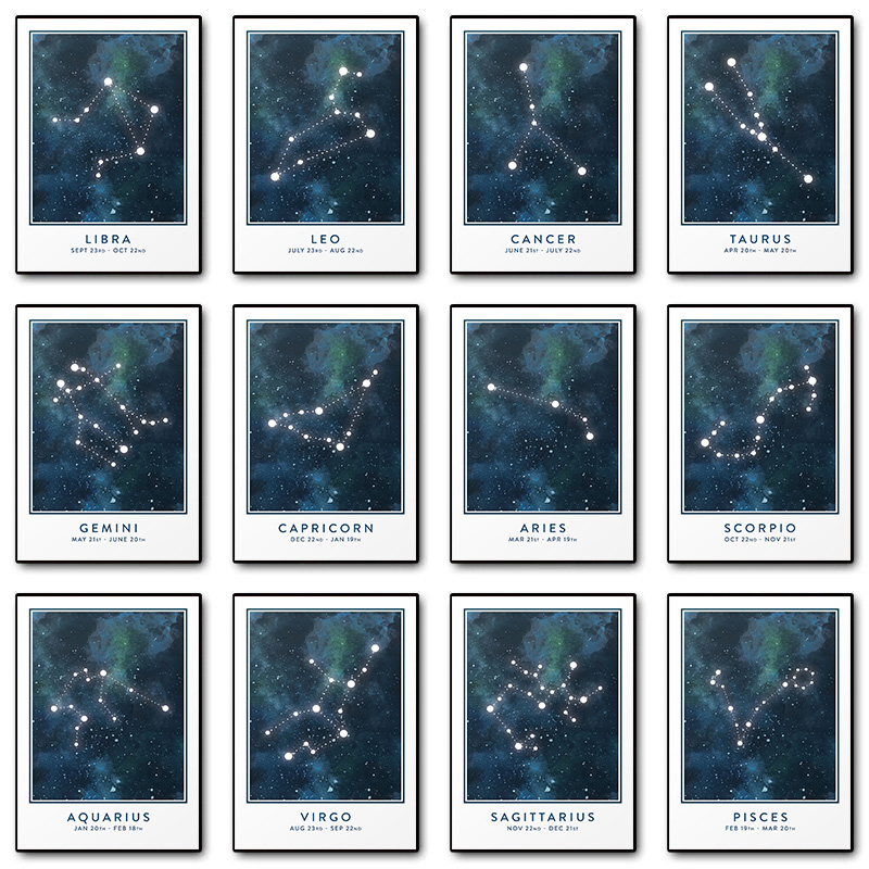 Custom Star Map - Astrology Star Sign Constellation Aries Aquarius
