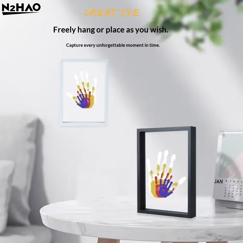 1 Set Family Handprint Photo F - đánh giá và giá Engraved Wood Frame
