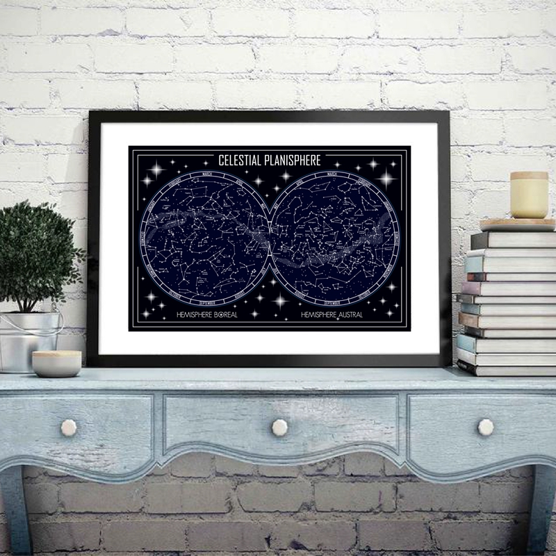 Thiên Planisphere Bản Đồ Vải P - đánh giá và giá Custom Star Map