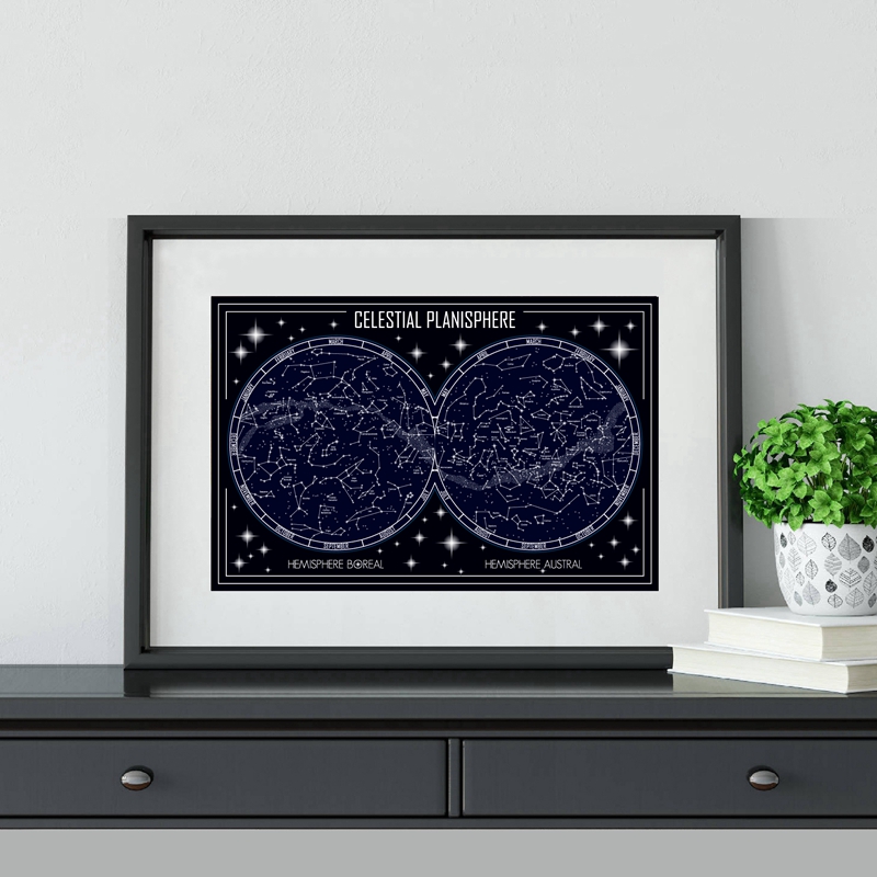 Thiên Planisphere Bản Đồ Vải P - đánh giá và giá Custom Star Map